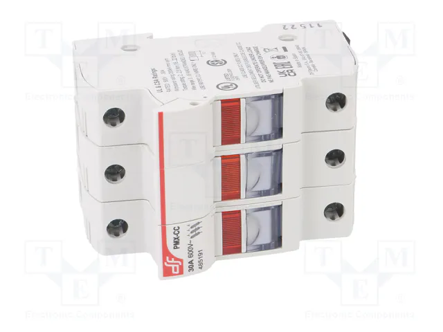 DF ELECTRIC Portafusibles PMX de 3 polos para raíl DIN