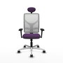 PIQUERAS Y CRESPO Silla de oficina Motilla con mecanismo Sincro, Morado y Blanco