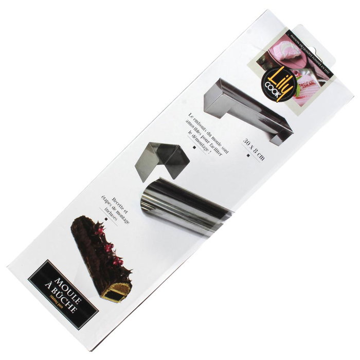 Lily Cook Molde Semi-Círculo Noel 30x8 cm Acero Inoxidable para Brazos de Gitano y Troncos de Navidad