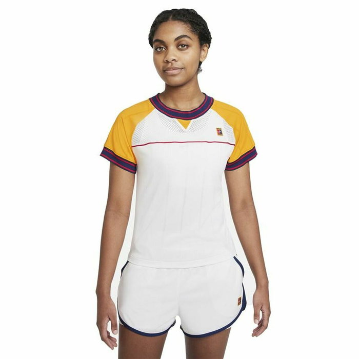 Camiseta de Manga Corta Mujer Nike Court Dri-Fit Slam Blanco L Camiseta de Manga Corta Mujer Nike Court Dri-Fit Slam Blanco L