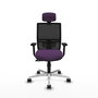 PIQUERAS Y CRESPO Silla de oficina Yunquera con mecanismo Sincro, Morado y Negro