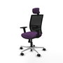 PIQUERAS Y CRESPO Silla de oficina Yunquera con mecanismo Sincro, Morado y Negro