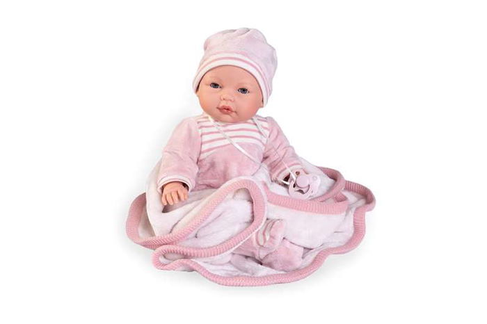 Antonio Juan Muñeca Bimba Lagrimitas Llorona con Mantita de Invierno 37 cm Juguete Infantil Edad Mínima 36 Meses