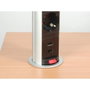 Equip Regleta Pop-up para Mesa con 3 Tomas y 2 Puertos USB en Aluminio