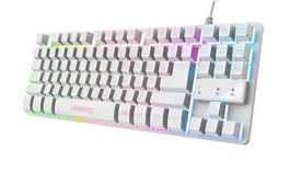 Trust GXT 833W Thado Teclado Gaming TKL Tenkeyless 87 Teclas USB Retroiluminación LED RGB Multicolor Blanco QWERTY Español