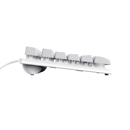 Trust Gaming Teclado Gaming GXT 833W Thado TKL Blanco con Retroiluminación LED Multicolor para PC y Consolas