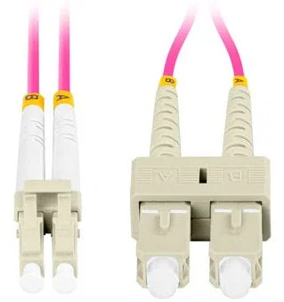 LANBERG Cable de fibra óptica OM4 2m 2x LC a 2x SC Rosa