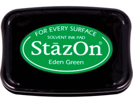 Tsukineko Almohadilla de tinta STAZON Verde edén para vidrio y plástico