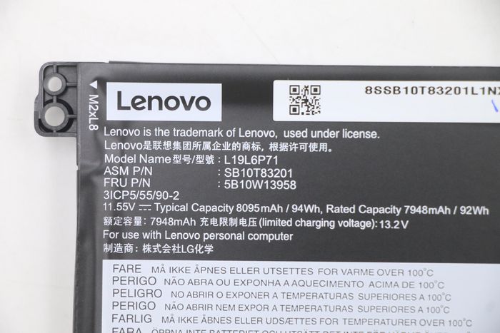 Lenovo Batería interna de Li-ion de 93,5 Wh para ThinkPad P15 (Gen 1)