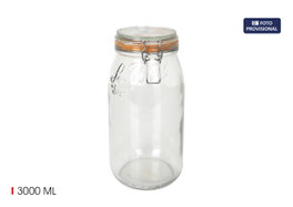 Inde Tarro Hermético Vidrio 3000 Ml Ø10 Cm, 13.9x28.1x15 Cm (3 Unidades)