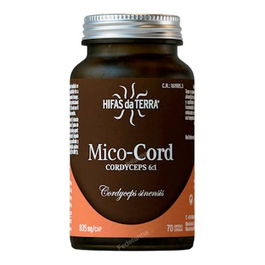 HIFAS DA TERRA Mico Cord Cordyceps Hdt 70 Cápsulas - Extracto Puro y Polvo Micronizado Ecológico para Energía y Rendimiento Deportivo, Apto Veganos