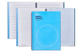Bloc De Musica Additio Concert 12 Pentagramas 22X31.5 Espiral Y 20 Fundas Transparentes Portapartituras