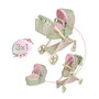 Decuevas Coche de Muñeca 3x1 Plegable Botanic con Bolso