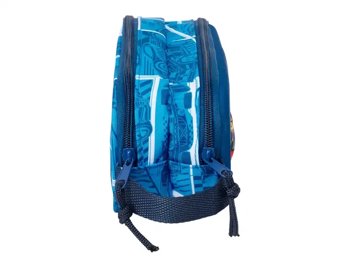 Safta Bolso Escolar Portatodo Doble con Diseño 3D Hot Wheels para Lápices y Utensilios, 80x60x210 mm