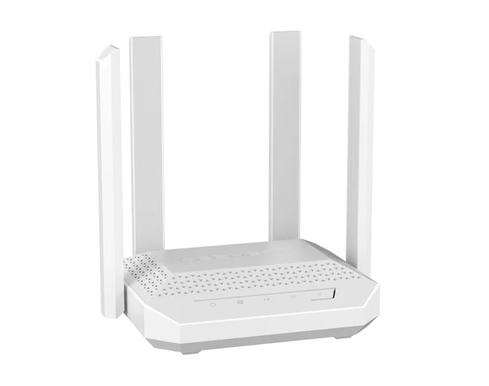 Keenetic Challenger KN-3910 Router inalámbrico Mesh Wi-Fi 6 AX3000 con 2 Puertos Ethernet 2.5 Gigabit, Doble Banda (2.4GHz/5GHz), Gris y Blanco