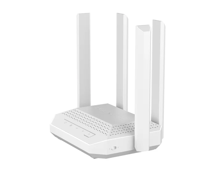 Keenetic Challenger KN-3910 Router inalámbrico Mesh Wi-Fi 6 AX3000 con 2 Puertos Ethernet 2.5 Gigabit, Doble Banda (2.4GHz/5GHz), Gris y Blanco