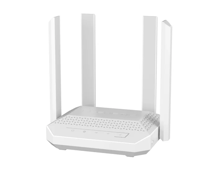 Keenetic Challenger KN-3910 Router inalámbrico Mesh Wi-Fi 6 AX3000 con 2 Puertos Ethernet 2.5 Gigabit, Doble Banda (2.4GHz/5GHz), Gris y Blanco