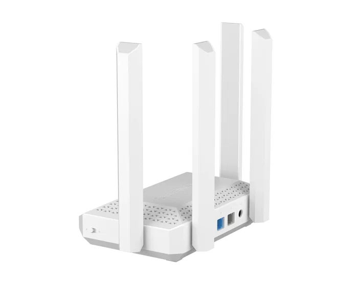 Keenetic Challenger KN-3910 Router inalámbrico Mesh Wi-Fi 6 AX3000 con 2 Puertos Ethernet 2.5 Gigabit, Doble Banda (2.4GHz/5GHz), Gris y Blanco