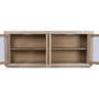DKD Home Decor Buffet de Olmo Macizo y Cristal Natural 200x44x85