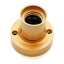 F-Line Portalámparas de Superficie con Casquillo E27 en Color Dorado - Fabricado en Plástico, Tensión 4-250V, Medidas Ø67x57mm