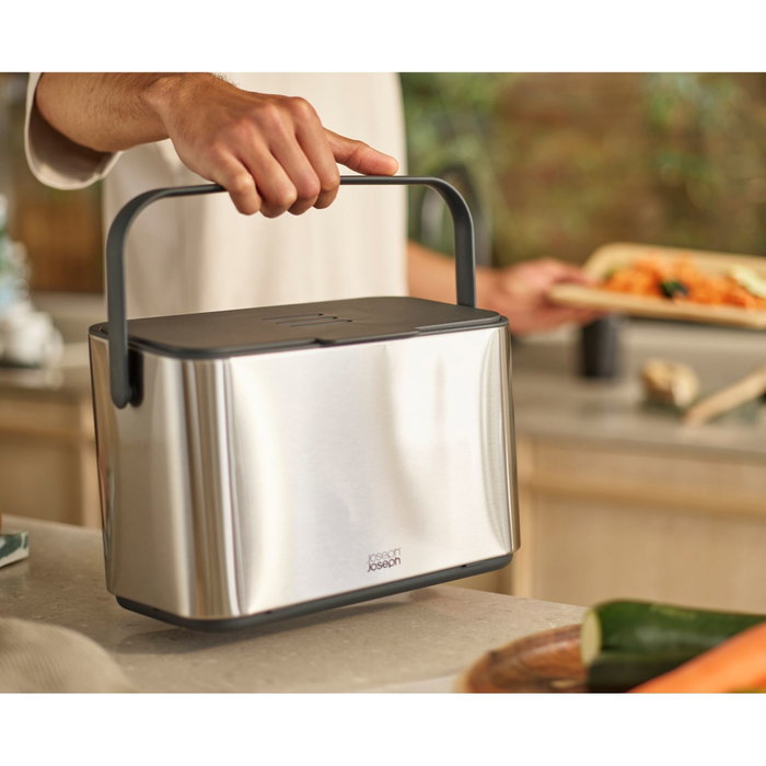 Joseph Joseph Collect Cubo para Residuos de Alimentos de Acero Inoxidable 4L