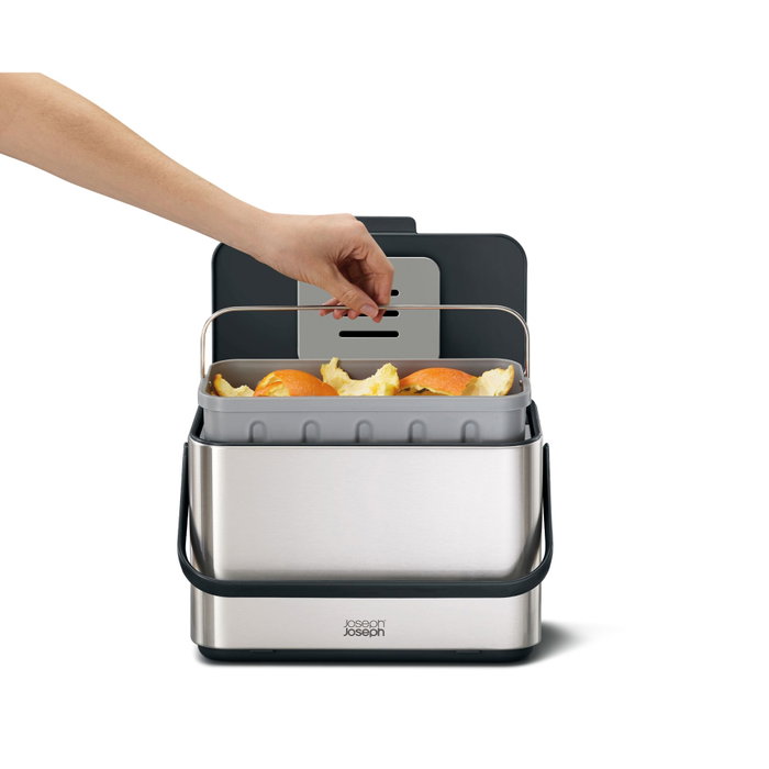 Joseph Joseph Collect Cubo para Residuos de Alimentos de Acero Inoxidable 4L