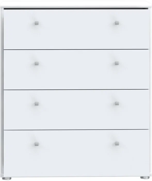 TEMPRA Cómoda 4 Cajones, Blanco Mate, Ancho 73.7 x Profundo 34.8 x Alto 85.5 cm, Ref T2KK212120