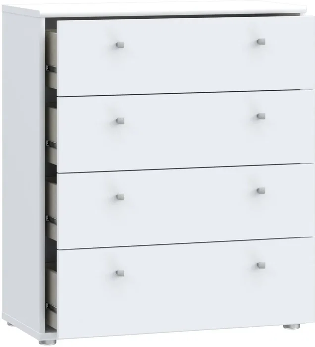 TEMPRA Cómoda 4 Cajones, Blanco Mate, Ancho 73.7 x Profundo 34.8 x Alto 85.5 cm, Ref T2KK212120