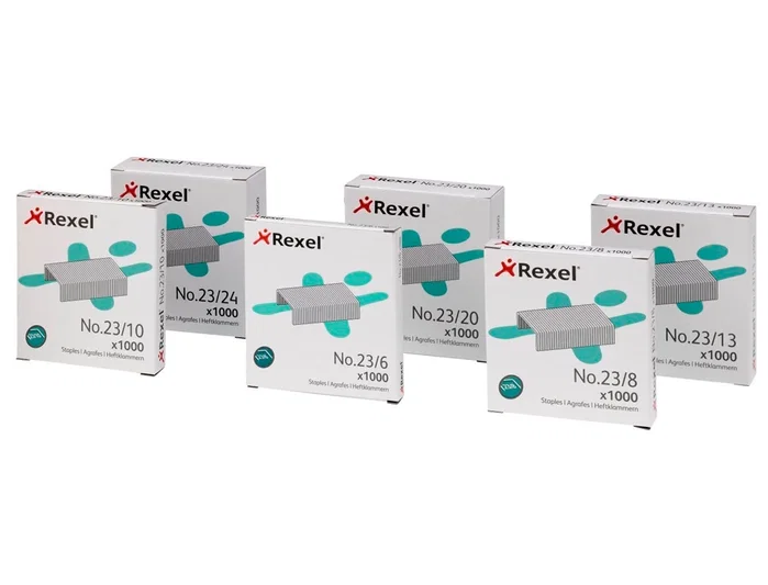 Rexel Grapas 23/8 Acero Caja de 1000 Unidades para Grapadoras de Bricolaje y Uso Intensivo