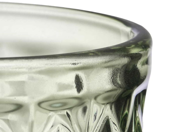 VIVALTO Copa Diamante Verde 220 ml Vidrio 8x15x8cm (Set de 24)