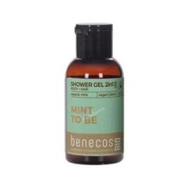 BENECOS Gel De Baño 2 en 1 Menta Mini Viaje 50ml Bio Vegano Certificado BDIH Cosmos Organic