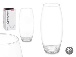 Giftdecor Jarron Cristal Abombado Transparente 30 cm (Set de 4)
