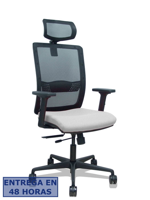 PIQUERAS Y CRESPO Silla Haches con Mecanismo Sincro/Traslack, Malla Negra y Asiento Gris Claro PIQUERAS Y CRESPO Silla Haches con Mecanismo Sincro/Traslack, Malla Negra y Asiento Gris Claro