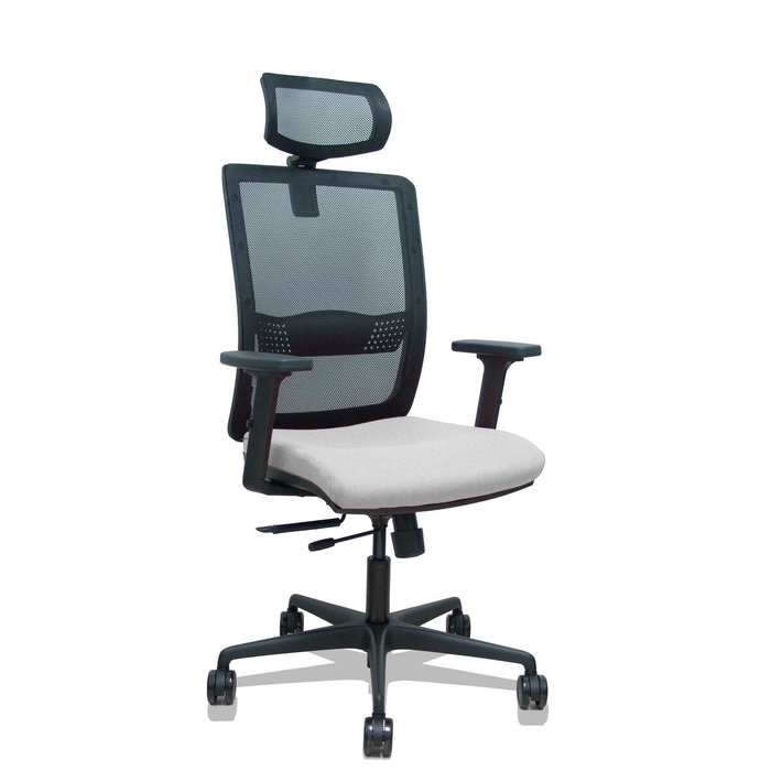 PIQUERAS Y CRESPO Silla Haches con Mecanismo Sincro/Traslack, Malla Negra y Asiento Gris Claro PIQUERAS Y CRESPO Silla Haches con Mecanismo Sincro/Traslack, Malla Negra y Asiento Gris Claro
