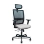 PIQUERAS Y CRESPO Silla Haches con Mecanismo Sincro/Traslack, Malla Negra y Asiento Gris Claro