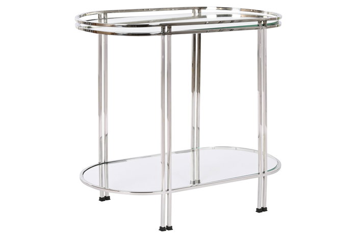 DKD Home Decor Mesita Auxiliar de Acero y Espejo Cromado