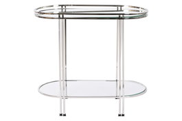DKD Home Decor Mesita Auxiliar de Acero y Espejo Cromado