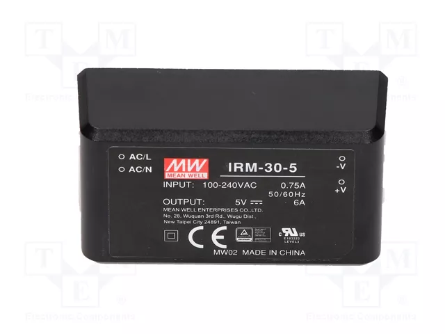 MEAN WELL IRM-30-5 Convertidor AC/DC 30W 5V 6A MEAN WELL IRM-30-5 Convertidor AC/DC 30W 5V 6A