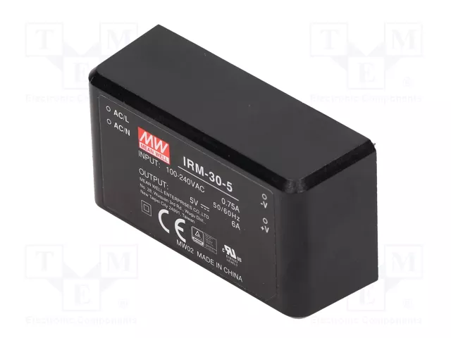 MEAN WELL IRM-30-5 Convertidor AC/DC 30W 5V 6A MEAN WELL IRM-30-5 Convertidor AC/DC 30W 5V 6A