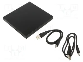 QOLTEC Unidad de DVD externa negra USB 2.0