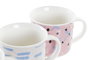 DKD Home Decor Taza Gres Rosa Azul Negro Blanco 310ml Apto Microondas Lavavajillas 8.5 x 8 x 12 cm (12 Unidades)