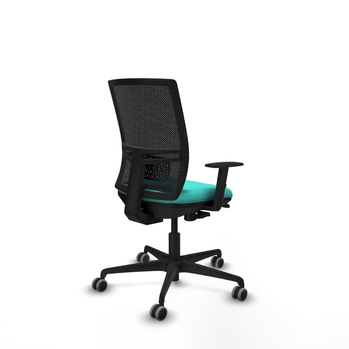 PIQUERAS Y CRESPO Silla de oficina Yunquera con mecanismo Sincro/Traslack, Turquesa y Negro