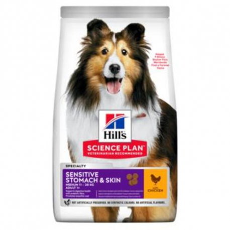 Hill's Pienso para Perro Adulto con Estómago y Piel Sensibles - Sabor Medium, 14 kg Hill's Pienso para Perro Adulto con Estómago y Piel Sensibles - Sabor Medium, 14 kg