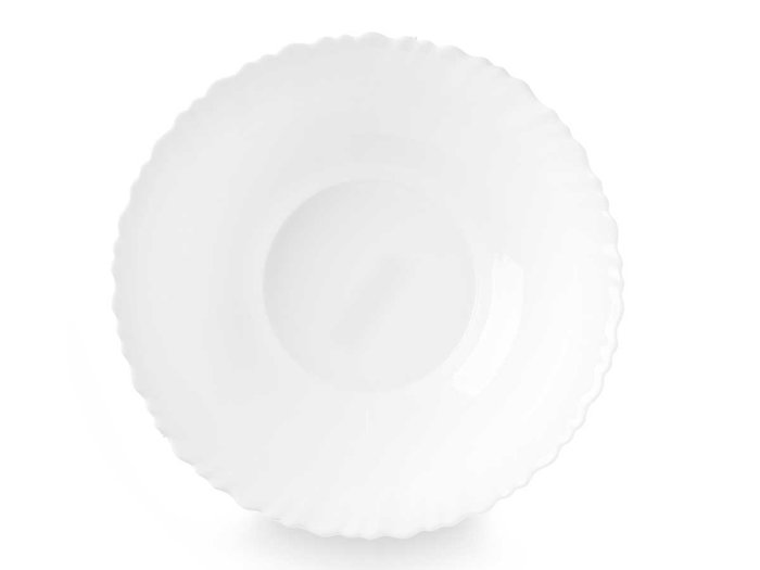 VIVALTO Bol Opal Clásico Redondo Blanco Vidrio 23 cm (Set de 24) VIVALTO Bol Opal Clásico Redondo Blanco Vidrio 23 cm (Set de 24)