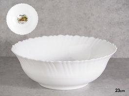 VIVALTO Bol Opal Clásico Redondo Blanco Vidrio 23 cm (Set de 24)