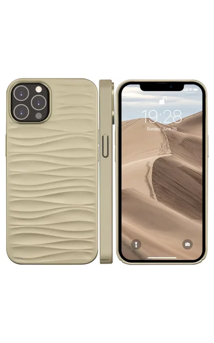 Dbramante1928 Dune Funda iPhone 14 Pro Max 6.7 Pulgadas - Color Arena con Protección Anticaídas y Carga Inalámbrica Compatible