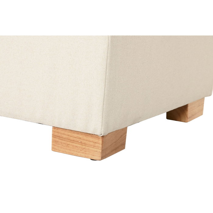 DKD Home Decor Reposapiés de Poliéster Beige con Almacenaje Interior