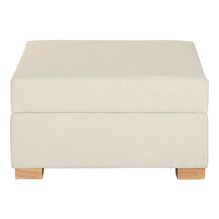 DKD Home Decor Reposapiés de Poliéster Beige con Almacenaje Interior