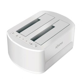 Aisens Docking Station ASDS-D02W para Discos Duros SATA 2.5 y 3.5 - Clonador de Discos sin PC, USB 3.0, Blanco, Compatible con HDD y SSD