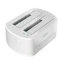 Aisens Docking Station ASDS-D02W para Discos Duros SATA 2.5 y 3.5 - Clonador de Discos sin PC, USB 3.0, Blanco, Compatible con HDD y SSD